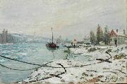 Alfred Sisley Effect of Snow at Saint Cloud Sweden oil painting artist